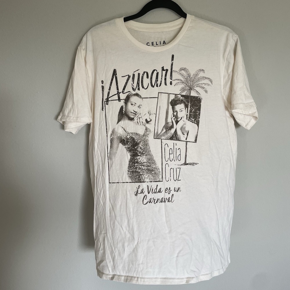 Celia Cruz Graphic T-Shirt Size L Azucar La Vida es un Carnaval Queen of Salsa
